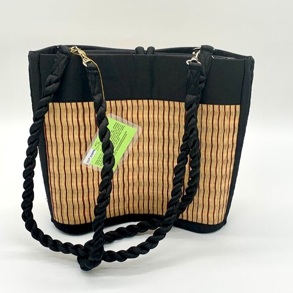 Saraye Black Curved Tatami Style Avi Purse Handmade Cambodia - Picture 6 of 11